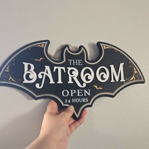 Ashland Wooden Large Black Batroom Wall Decor